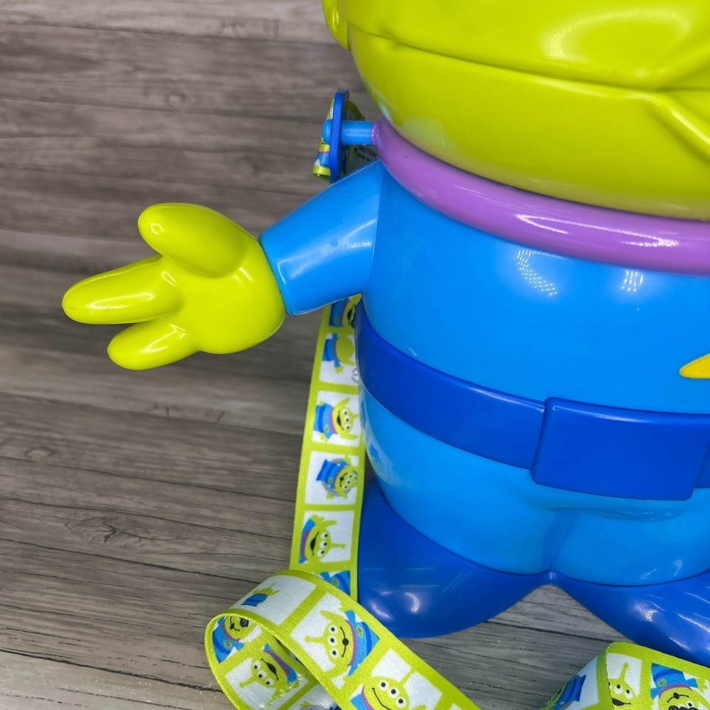 Disney Parks Toy Story Alien Popcorn Bucket w/ Strap Souvenir Pizza Planet Pixar - Picture 2 of 9